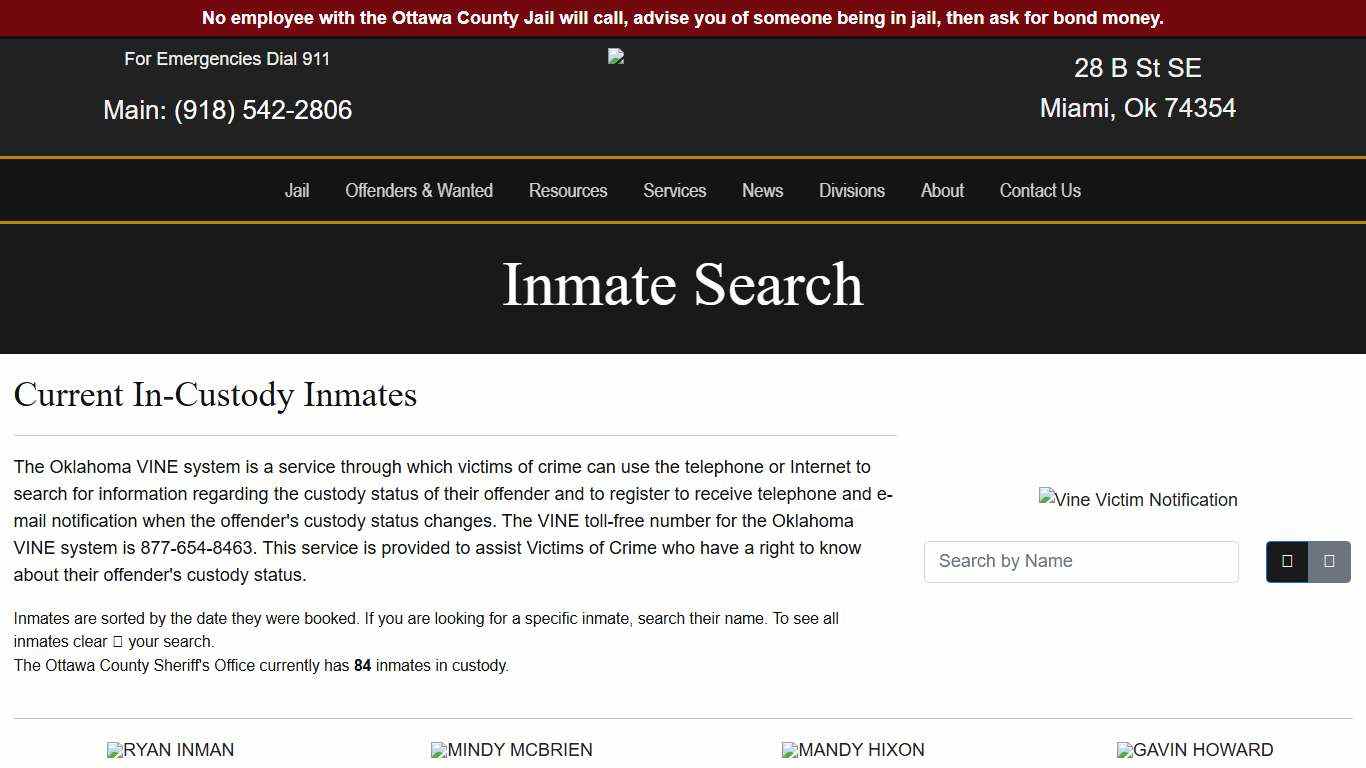 Inmate Search - Ottawa County Sheriff's Office